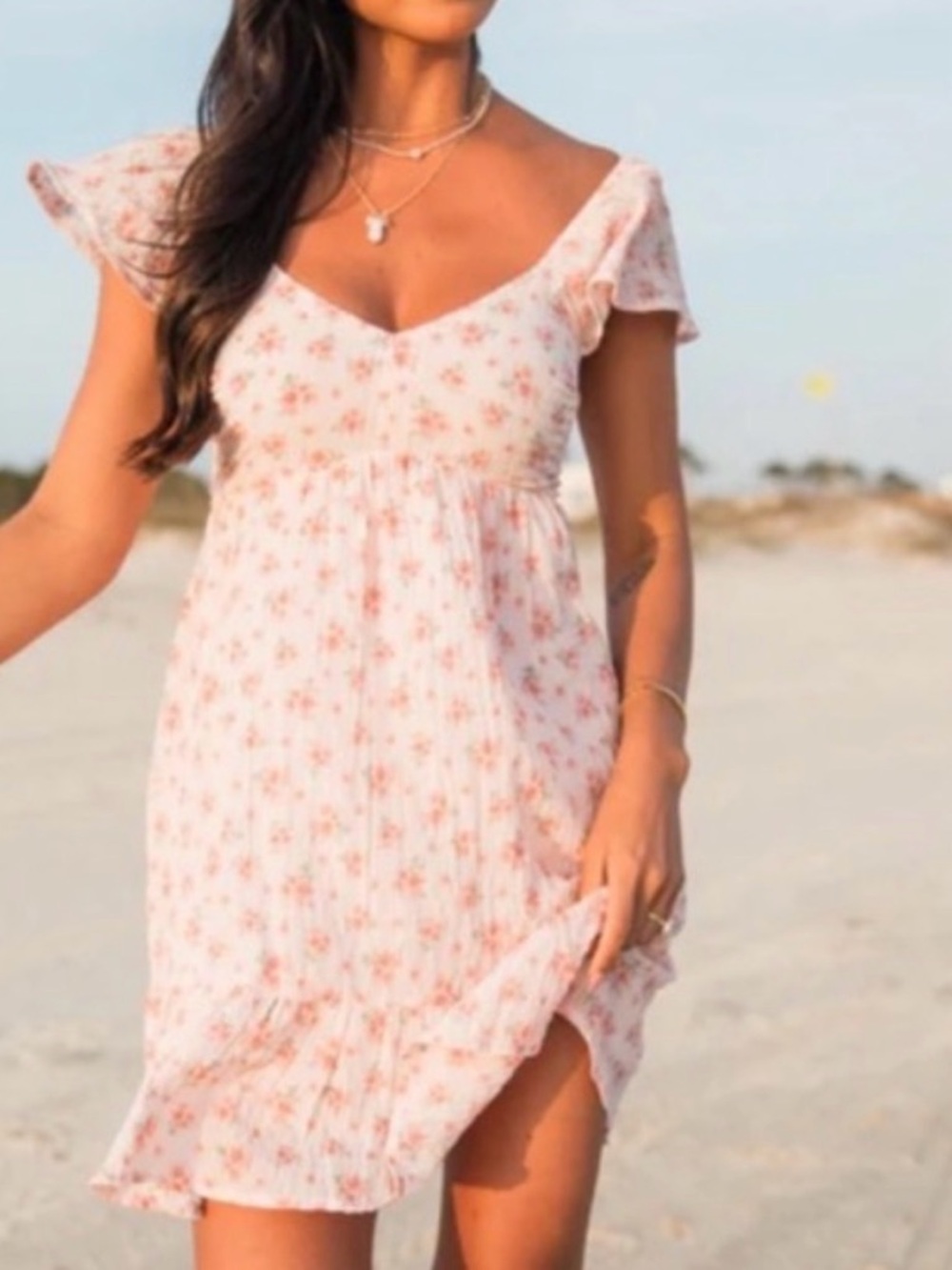 🌸 Pink Floral Mini Dress NWT Large – Very J 🌸